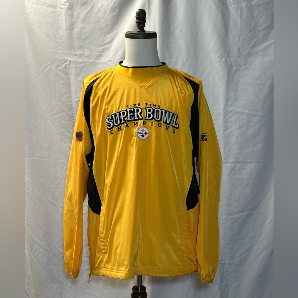 NWOT Steelers Pullover Windbreaker • Super Bowl Count • Officially Licensed • XL